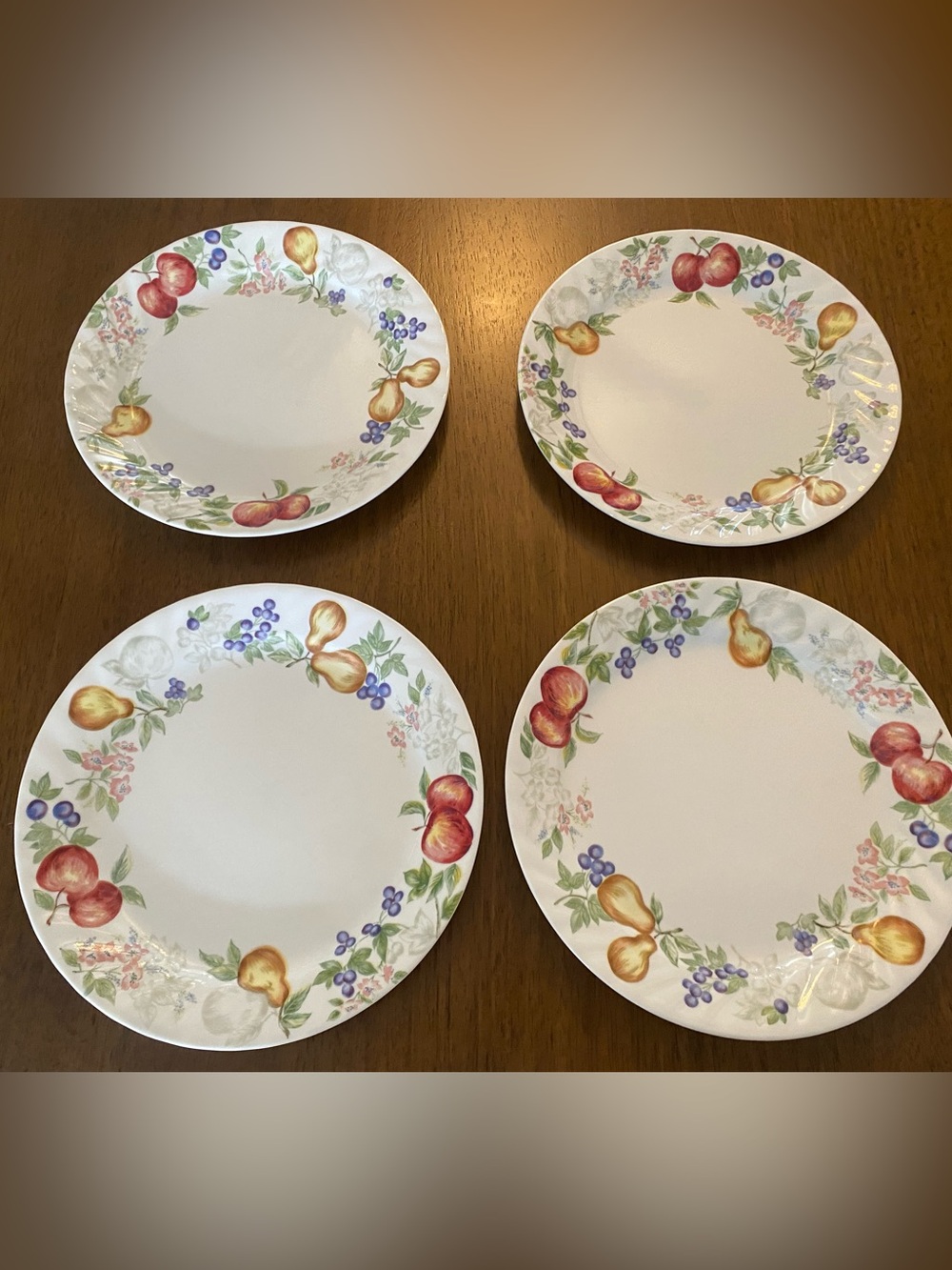 Retired Corelle Chutney Plates Fruit Design